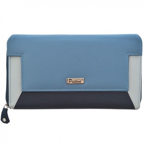 Cartera de Piel Mujer Pielini Mod 3083 Azul